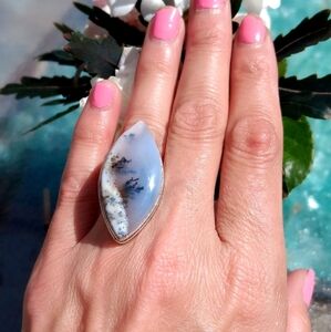 Dendritic Opal Sterling Silver Ring